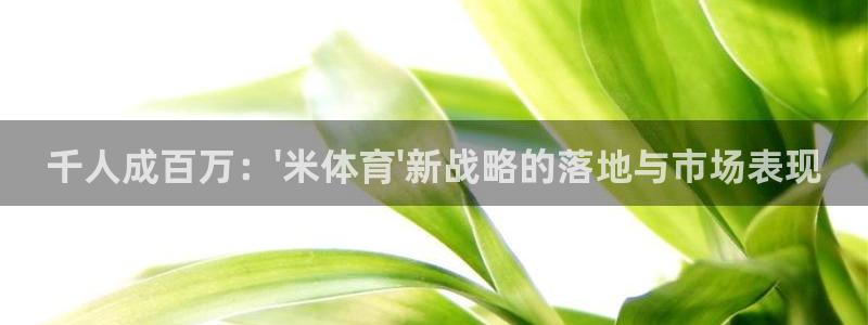 体育极速直播吧：千人成百万：\'米体育\'新战略的落地与市场表现